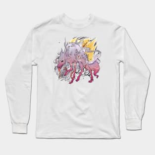 Purple Wolf With Many Eyes Long Sleeve T-Shirt